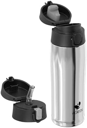 AORIN Trinkflasche Edelstahl 18/8, 500ml, BPA-Frei, Doppelwandig Isolierflasche für Sport, Schule und Outdooraktivitäten