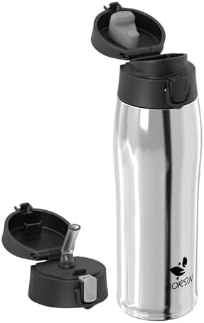 AORIN Trinkflasche Edelstahl 18/8, 500ml, BPA-Frei, Doppelwandig Isolierflasche für Sport, Schule und Outdooraktivitäten