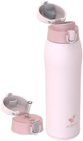 AORIN Trinkflasche Edelstahl 18/8, 500ml, BPA-Frei, Doppelwandig Isolierflasche für Sport, Schule und Outdooraktivitäten