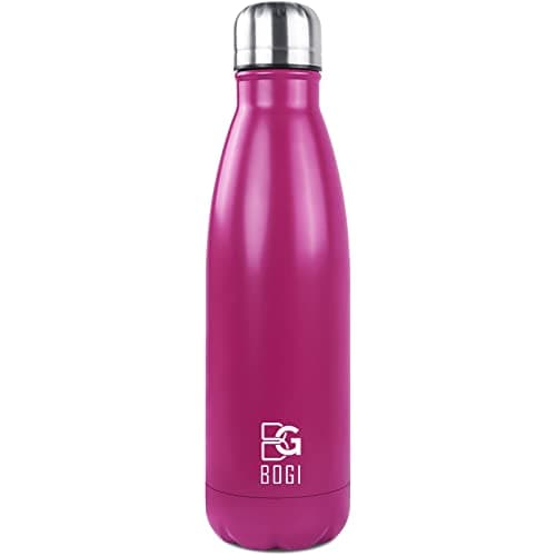 BOGI Doppelwandige Thermosflasche Edelstahl Trinkflasche Kinder Trinkflasche Schule Himmelblau Pink