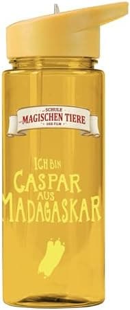 AWAVE Schule Magische Tiere Trinkflasche Kinder Edelstahl 380ml Blau Kohlensäure geeignet Thermosflasche Juri Einhandöff