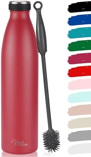 Milu Edelstahl Trinkflasche für Erwachsene – 750ml Isolierflasche zum Tragen – auslaufsicher, Kohlensäuregerecht inkl. R
