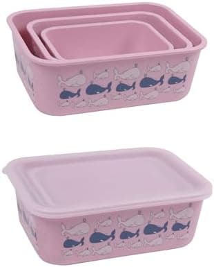 AWAVE Aufbewahrungsdosen-Set für klimaneutrale Nachhaltigkeit, 3-teiliges Set, rosé, 400 ml, 730 ml, 1.300 ml, aus recyc