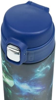 Baagl Jungle Panda Kinder Trinkflasche – Auslaufsichere Edelstahl Thermosflasche mit Silikon-Strohhalm – BPA-freie Flasc