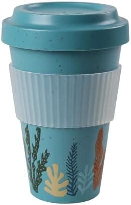 AWAVE klimaneutraler Mehrweg Kaffeebecher to-go, 400 ml, türkis, aus recycelten PET-Flaschen