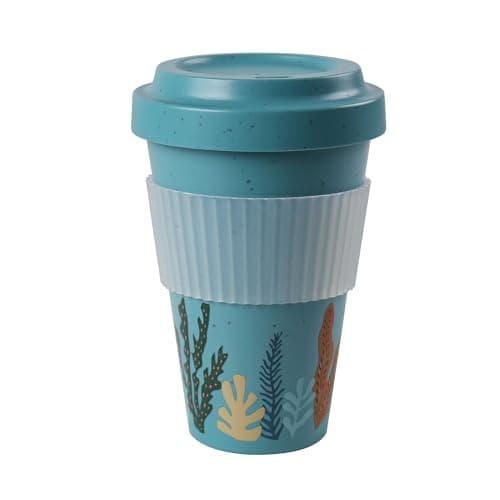 AWAVE klimaneutraler Mehrweg Kaffeebecher to-go, 400 ml, türkis, aus recycelten PET-Flaschen