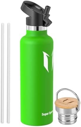Super Sparrow Trinkflasche Edelstahl - Auslaufsicher Thermoskanne - Kinder für Sprudel, Sport, Schule, Fitness - 500ml -