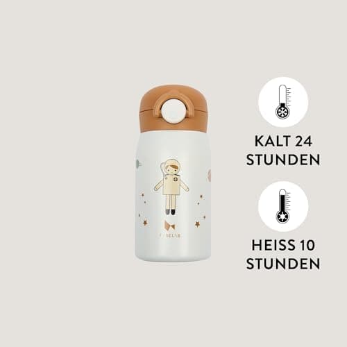 Fabelab Kinder Trinkflasche 320 ml | BPA-Frei Edelstahl Auslaufsicher | Schultasche Wasserflasche