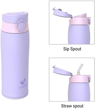 AORIN Trinkflasche Edelstahl 18/8, 500ml, BPA-Frei, Doppelwandig Isolierflasche für Sport, Schule und Outdooraktivitäten