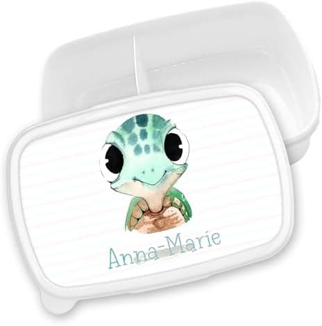 Timalo® Brotdose Kinder mit Namen | Personalisierte Bento Lunchbox für Jungen & Mädchen | Kindergarten & Schule Motiv Ti