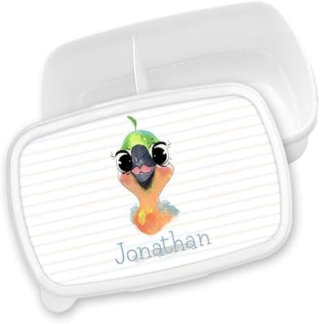 Timalo® Brotdose Kinder mit Namen | Personalisierte Bento Lunchbox für Jungen & Mädchen | Kindergarten & Schule Motiv Ti