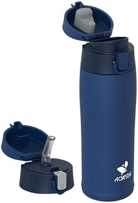 AORIN Trinkflasche Edelstahl 18/8, 500ml, BPA-Frei, Doppelwandig Isolierflasche für Sport, Schule und Outdooraktivitäten