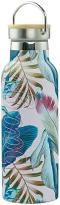 Baagl Thermosflasche Kinder Edelstahl – Auslaufsichere Wasserflasche für Mädchen – BPA-freie Flasche mit Bambusdeckel –