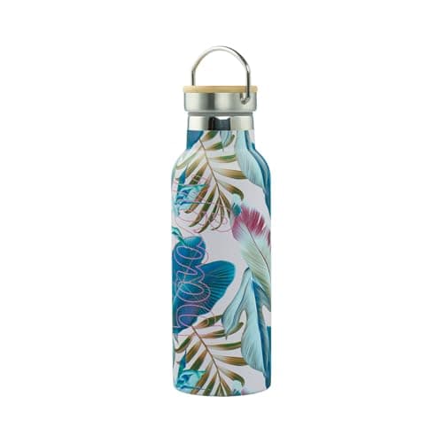 Baagl Thermosflasche Kinder Edelstahl – Auslaufsichere Wasserflasche für Mädchen – BPA-freie Flasche mit Bambusdeckel –