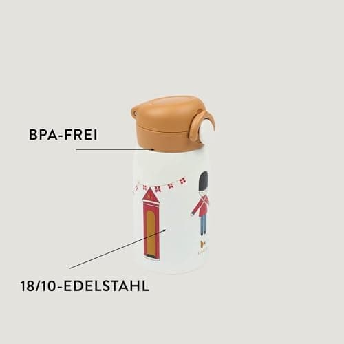 Fabelab Kinder Trinkflasche 320 ml | BPA-Frei Edelstahl Auslaufsicher | Schultasche Wasserflasche