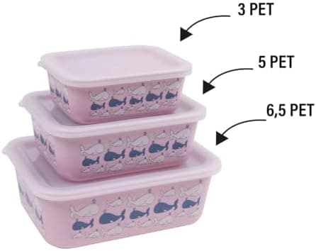 AWAVE Aufbewahrungsdosen-Set für klimaneutrale Nachhaltigkeit, 3-teiliges Set, rosé, 400 ml, 730 ml, 1.300 ml, aus recyc