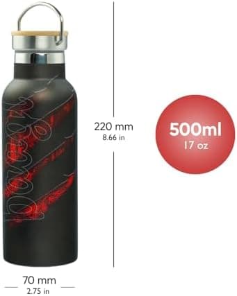 Baagl Thermosflasche Kinder Edelstahl – Auslaufsichere Wasserflasche für Mädchen – BPA-freie Flasche mit Bambusdeckel –
