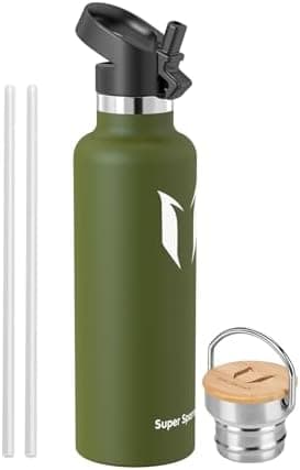Super Sparrow Trinkflasche Edelstahl - Auslaufsicher Thermoskanne - Kinder für Sprudel, Sport, Schule, Fitness - 500ml -