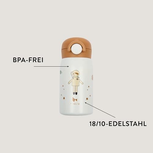 Fabelab Kinder Trinkflasche 320 ml | BPA-Frei Edelstahl Auslaufsicher | Schultasche Wasserflasche