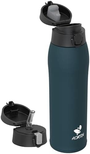AORIN Trinkflasche Edelstahl 18/8, 500ml, BPA-Frei, Doppelwandig Isolierflasche für Sport, Schule und Outdooraktivitäten
