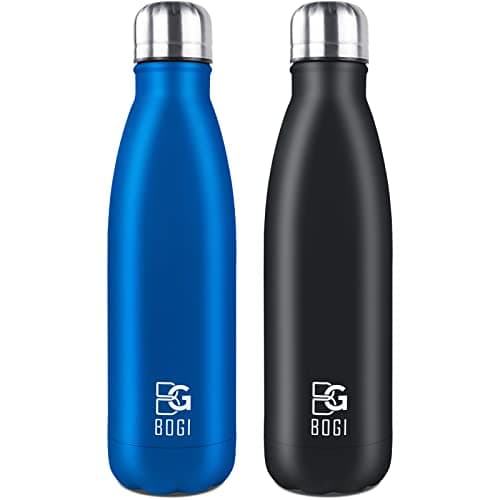 BOGI Doppelwandige Thermosflasche Edelstahl Trinkflasche Kinder Trinkflasche Schule Himmelblau Pink