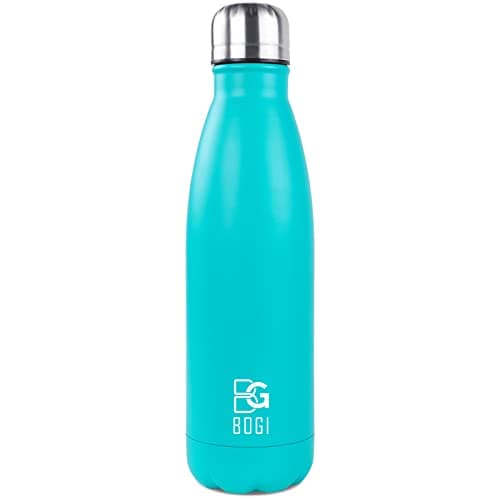 BOGI Doppelwandige Thermosflasche Edelstahl Trinkflasche Kinder Trinkflasche Schule Himmelblau Pink