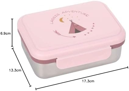 LÄSSIG Edelstahl Kinder Brotdose Frühstücksbox Nachhaltig für Schule und Adventure (1er Pack)  
LÄSSIG Kinder Brotdose E