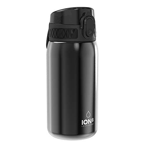 ion8 Kinder Trinkflasche Edelstahl 400ml Nicht Isoliert Sichere Verriegelung Spülmaschinenfest Klappdeckel Leicht zu Rei