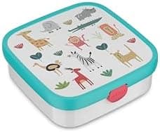 Mepal Brotdose Kinder Campus BPA-frei Animal Friends | Spezialfächerr box mit Gabel & Clip-Verschluss | 750 ml für Kinde