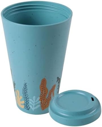 AWAVE klimaneutraler Mehrweg Kaffeebecher to-go, 400 ml, türkis, aus recycelten PET-Flaschen