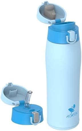 AORIN Trinkflasche Edelstahl 18/8, 500ml, BPA-Frei, Doppelwandig Isolierflasche für Sport, Schule und Outdooraktivitäten
