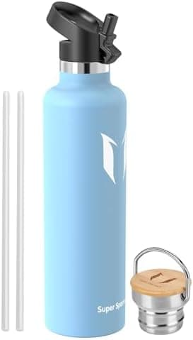 Super Sparrow Trinkflasche Edelstahl - Auslaufsicher Thermoskanne - Kinder für Sprudel, Sport, Schule, Fitness - 500ml -