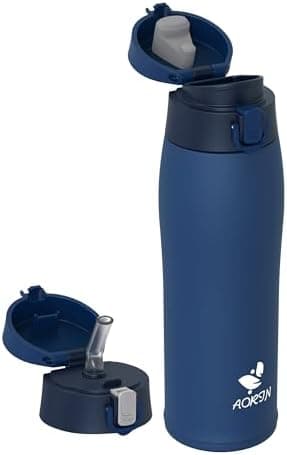 AORIN Trinkflasche Edelstahl 18/8, 500ml, BPA-Frei, Doppelwandig Isolierflasche für Sport, Schule und Outdooraktivitäten