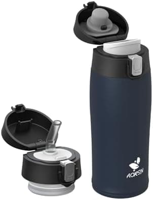 AORIN Trinkflasche Edelstahl 18/8, 500ml, BPA-Frei, Doppelwandig Isolierflasche für Sport, Schule und Outdooraktivitäten