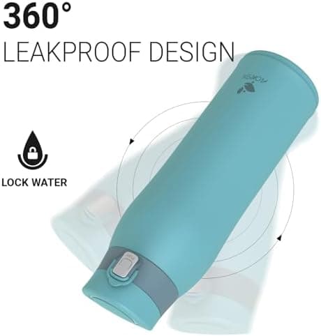 AORIN Trinkflasche Edelstahl 18/8, 500ml, BPA-Frei, Doppelwandig Isolierflasche für Sport, Schule und Outdooraktivitäten