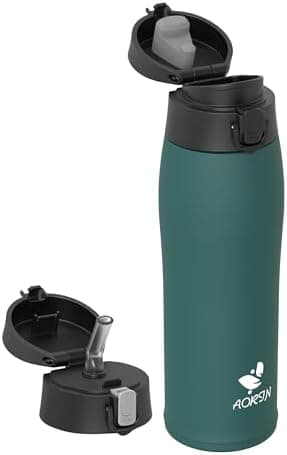 AORIN Trinkflasche Edelstahl 18/8, 500ml, BPA-Frei, Doppelwandig Isolierflasche für Sport, Schule und Outdooraktivitäten