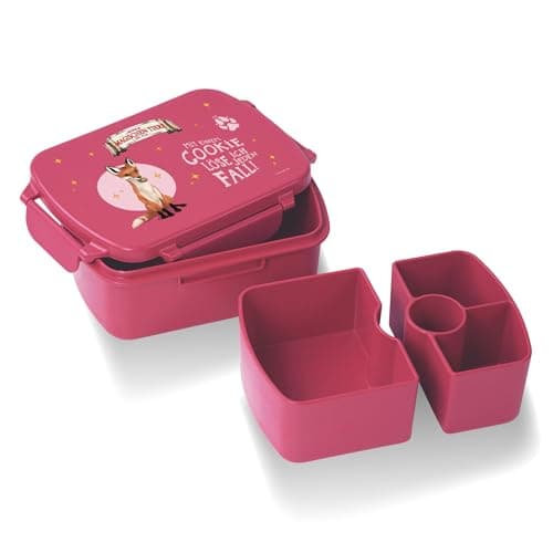AWAVE Henrietta Snackbox Brotdose Kinder rPET Grün – Unterteilung, Auslaufsicher, Pausenbox für Schule und Picknick