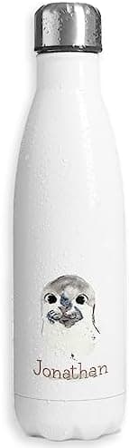 Timalo® personalisiert Thermosflasche für Tiere 500mL Wasserflasche Kinder Mädchen Jungen auslaufsichere Edelstahl Robbe