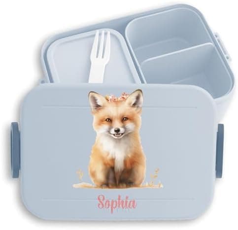 Mepal Bento Box Midi Fuchs Lunchbox - Niedliche Brotdose für Kinder | Auslaufsicher und langlebig | Sage Grün - 900 ml