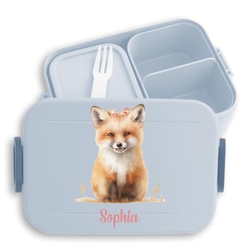 Mepal Bento Box Midi Fuchs Lunchbox - Niedliche Brotdose für Kinder | Auslaufsicher und langlebig | Sage Grün - 900 ml