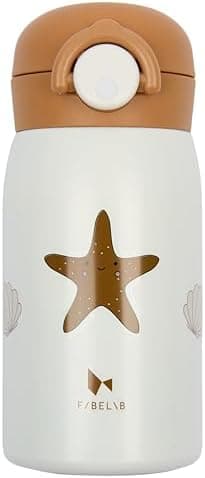 Fabelab Kinder Trinkflasche 320 ml | BPA-Frei Edelstahl Auslaufsicher | Schultasche Wasserflasche
