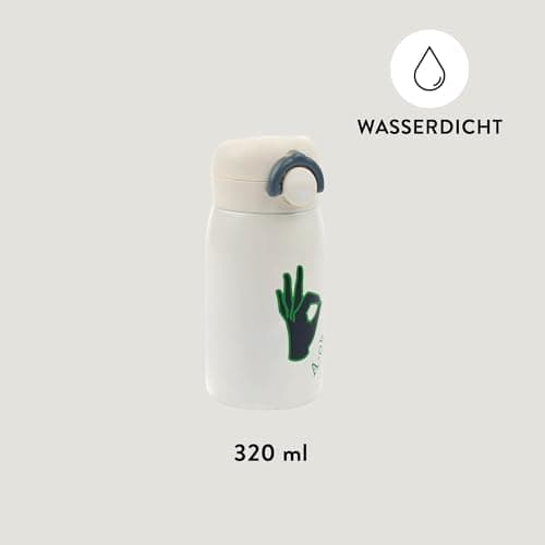 Fabelab Kinder Trinkflasche 320 ml | BPA-Frei Edelstahl Auslaufsicher | Schultasche Wasserflasche