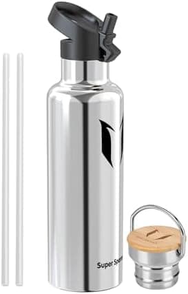 Super Sparrow Trinkflasche Edelstahl - Auslaufsicher Thermoskanne - Kinder für Sprudel, Sport, Schule, Fitness - 500ml -