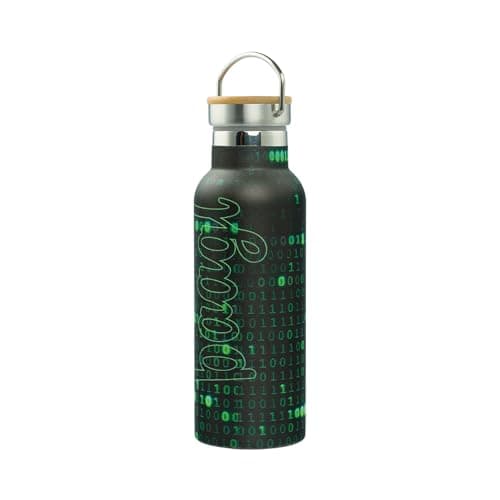Baagl Thermosflasche Kinder Edelstahl – Auslaufsichere Wasserflasche für Mädchen – BPA-freie Flasche mit Bambusdeckel –