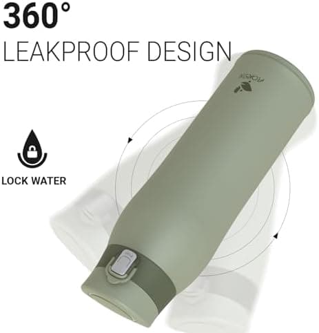 AORIN Trinkflasche Edelstahl 18/8, 500ml, BPA-Frei, Doppelwandig Isolierflasche für Sport, Schule und Outdooraktivitäten