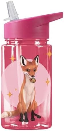 AWAVE Schule Magische Tiere Trinkflasche Kinder Edelstahl 380ml Blau Kohlensäure geeignet Thermosflasche Juri Einhandöff