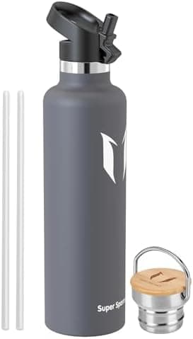Super Sparrow Trinkflasche Edelstahl - Auslaufsicher Thermoskanne - Kinder für Sprudel, Sport, Schule, Fitness - 500ml -