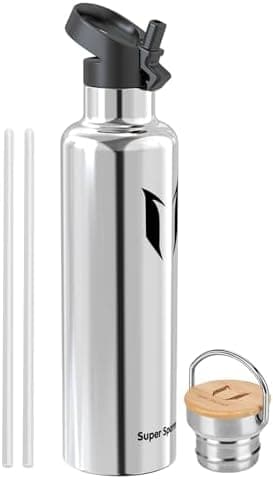 Super Sparrow Trinkflasche Edelstahl - Auslaufsicher Thermoskanne - Kinder für Sprudel, Sport, Schule, Fitness - 500ml -