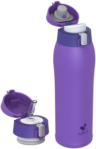 AORIN Trinkflasche Edelstahl 18/8, 500ml, BPA-Frei, Doppelwandig Isolierflasche für Sport, Schule und Outdooraktivitäten