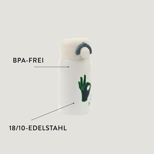 Fabelab Kinder Trinkflasche 320 ml | BPA-Frei Edelstahl Auslaufsicher | Schultasche Wasserflasche